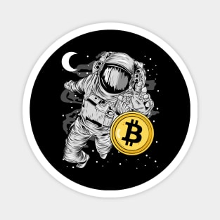 Astronaut Reaching BitCoin BTC To The Moon Crypto Token Cryptocurrency Wallet Birthday Gift For Men Women Kids Magnet